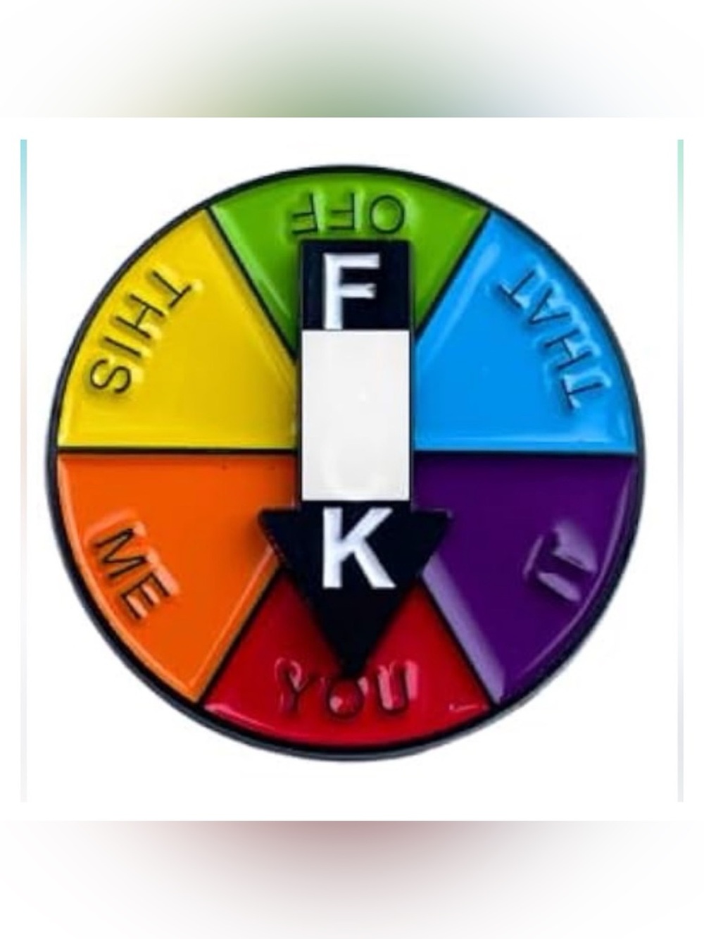 NEW “F*uck” Enamel Pin Spinning Wheel Multicolor Funny Cute